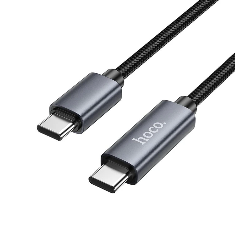 Kabel szybkoładujący USB-C do USB-C Hoco X112 60W z wyświetlaczem mocy – czarny (1 m)