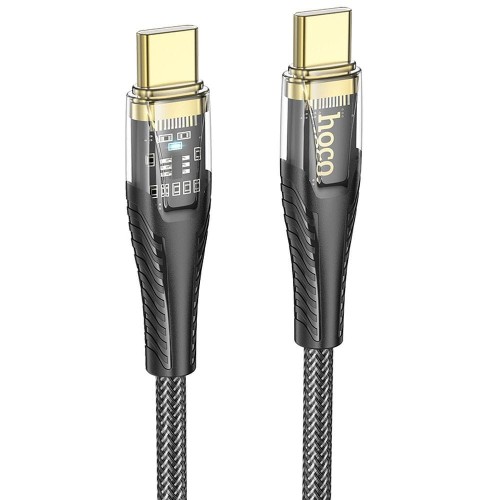 Szybkoładujący kabel USB-C do USB-C Hoco U121 60W Power Delivery – czarny (1,2 m)