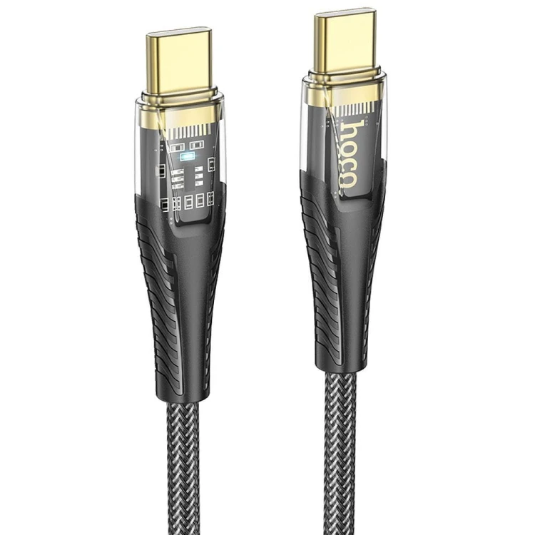 Szybkoładujący kabel USB-C do USB-C Hoco U121 60W Power Delivery – czarny (1,2 m)