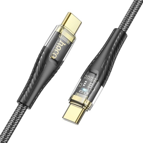 Szybkoładujący kabel USB-C do USB-C Hoco U121 60W Power Delivery – czarny (1,2 m)