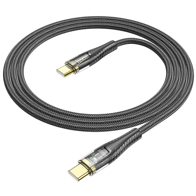 Szybkoładujący kabel USB-C do USB-C Hoco U121 60W Power Delivery – czarny (1,2 m)