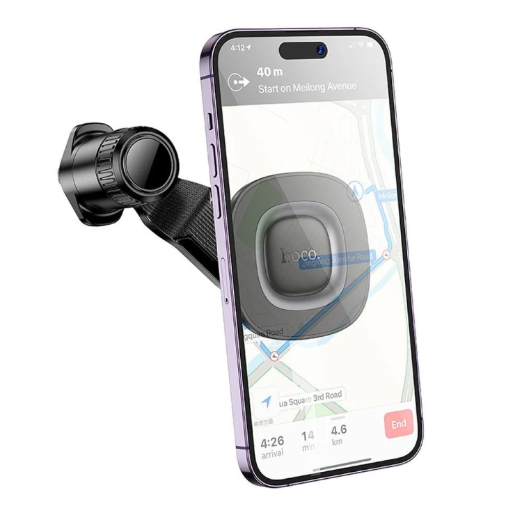 Magnetyczny uchwyt samochodowy Hoco H74 do kratki nawiewu (zgodny z MagSafe) – czarno-szary