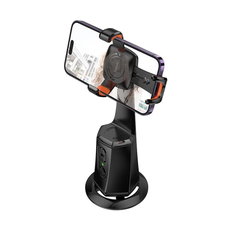 Uchwyt na telefon Hoco obrotowy 360 stopni z automatycznym śledzeniem twarzy K26 czarny