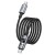 Kabel szybkoładujący USB-C do USB-C Hoco U144 60W z podświetleniem LED – czarny (1,2 m)