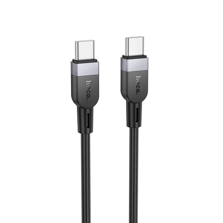 Szybkoładujący kabel silikonowy USB-C do USB-C Hoco X109 60W – czarny (2 m)
