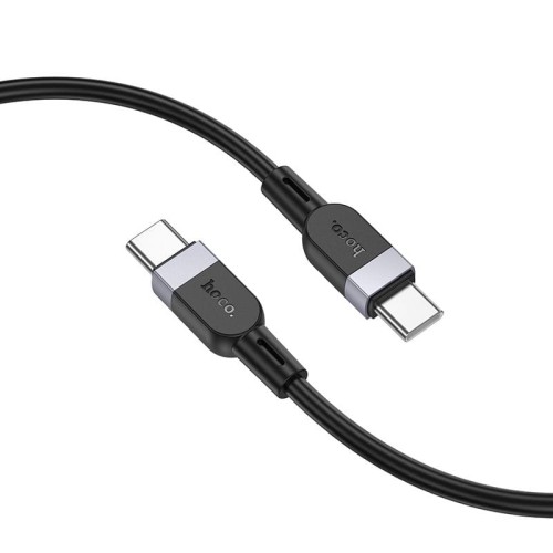 Szybkoładujący kabel silikonowy USB-C do USB-C Hoco X109 60W – czarny (2 m)