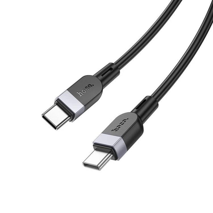 Szybkoładujący kabel silikonowy USB-C do USB-C Hoco X109 60W – czarny (2 m)