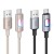 Kabel USB-A do USB-C Hoco U144 3A z efektownym podświetleniem LED – biały (1,2 m)