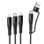 Wielofunkcyjny kabel 3w1 Hoco X123 z hybrydowym wejściem USB-C / USB-A – czarny (1 m)