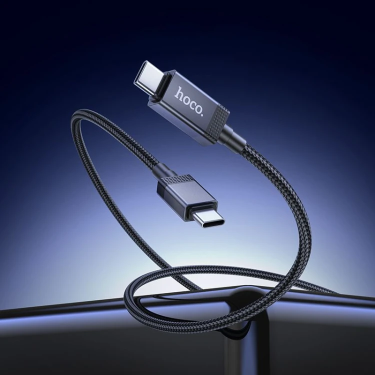 Kabel szybkoładujący USB-C do USB-C Hoco X118 60W z wyświetlaczem LED – czarny (1 m)