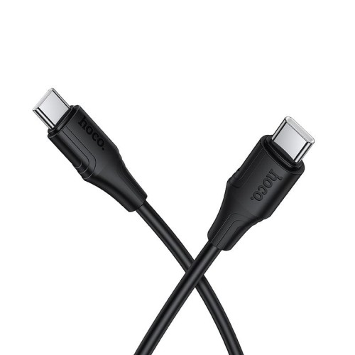 Szybkoładujący kabel silikonowy USB-C do USB-C Hoco X124 60W Power Delivery – czarny (1 m)