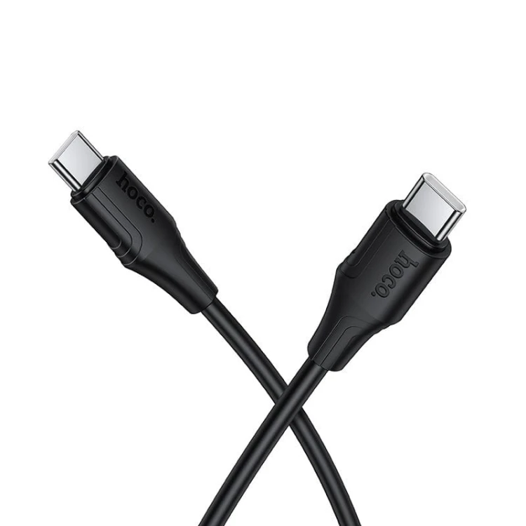 Szybkoładujący kabel silikonowy USB-C do USB-C Hoco X124 60W Power Delivery – czarny (1 m)