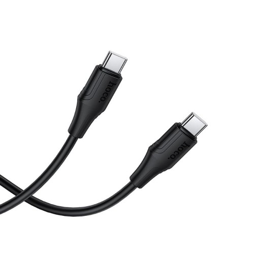 Szybkoładujący kabel silikonowy USB-C do USB-C Hoco X124 60W Power Delivery – czarny (1 m)
