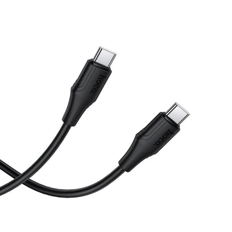 Szybkoładujący kabel silikonowy USB-C do USB-C Hoco X124 60W Power Delivery – czarny (1 m)