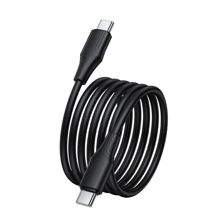 Szybkoładujący kabel silikonowy USB-C do USB-C Hoco X124 60W Power Delivery – czarny (1 m)
