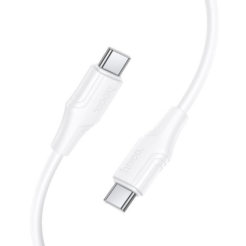Szybkoładujący kabel silikonowy USB-C do USB-C Hoco X124 60W Power Delivery – biały (1 m)
