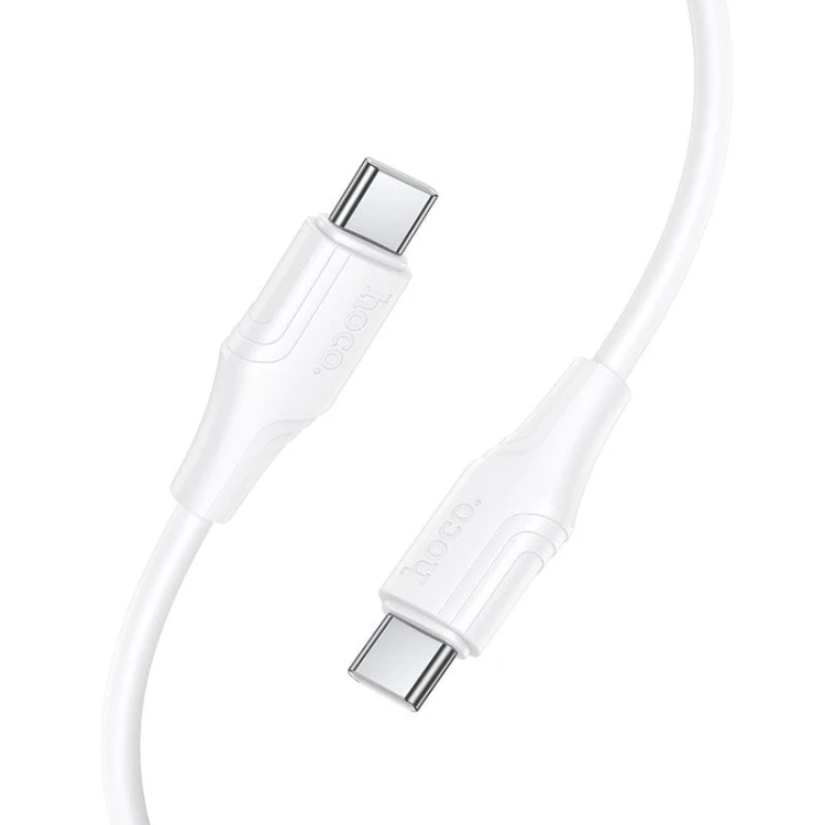 Szybkoładujący kabel silikonowy USB-C do USB-C Hoco X124 60W Power Delivery – biały (1 m)