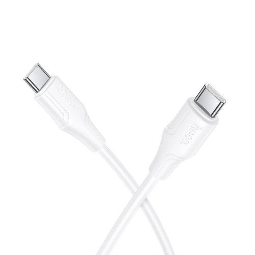 Szybkoładujący kabel silikonowy USB-C do USB-C Hoco X124 60W Power Delivery – biały (1 m)
