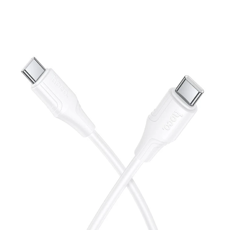 Szybkoładujący kabel silikonowy USB-C do USB-C Hoco X124 60W Power Delivery – biały (1 m)