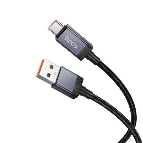 Kabel szybkoładujący USB-A do USB-C Hoco X118 5A z wyświetlaczem LED – czarny (1 m)