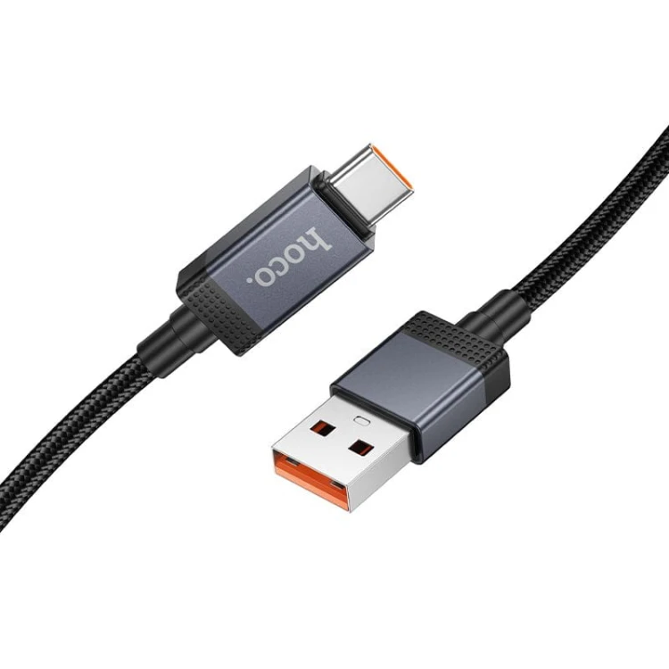 Kabel szybkoładujący USB-A do USB-C Hoco X118 5A z wyświetlaczem LED – czarny (1 m)