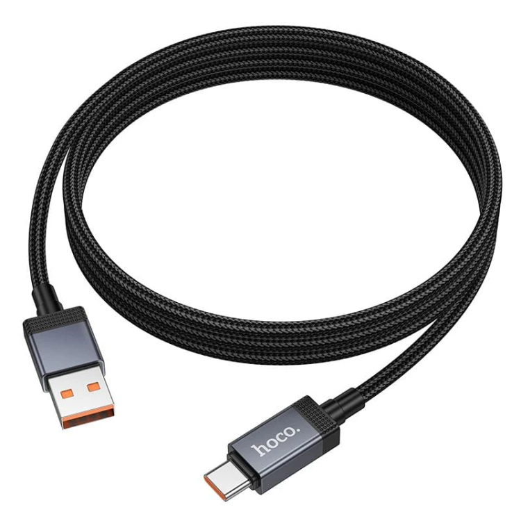 Kabel szybkoładujący USB-A do USB-C Hoco X118 5A z wyświetlaczem LED – czarny (1 m)