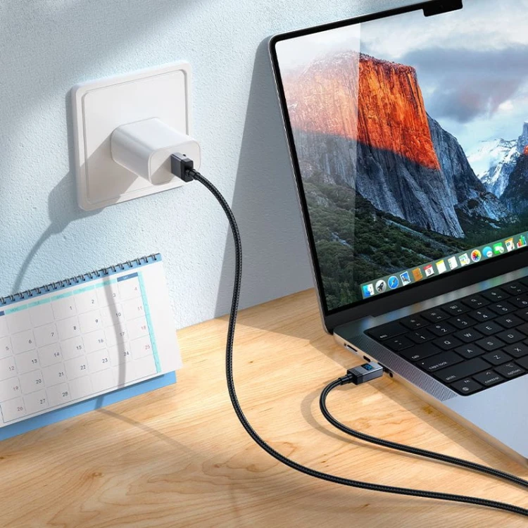 Kabel szybkoładujący USB-A do USB-C Hoco X118 5A z wyświetlaczem LED – czarny (1 m)