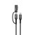 Kabel 2w1 USB-C do USB-C / MagSafe 3 Hoco U142 240W PD 3.1 – czarny (1,8 m)