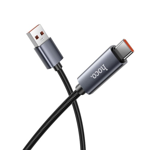 Kabel szybkoładujący USB-A do USB-C Hoco X112 5A z wyświetlaczem mocy – czarny (1 m)