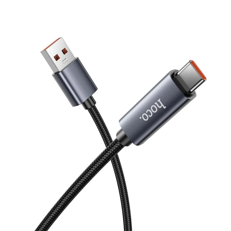 Kabel szybkoładujący USB-A do USB-C Hoco X112 5A z wyświetlaczem mocy – czarny (1 m)