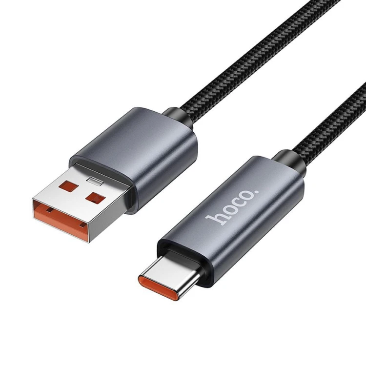 Kabel szybkoładujący USB-A do USB-C Hoco X112 5A z wyświetlaczem mocy – czarny (1 m)