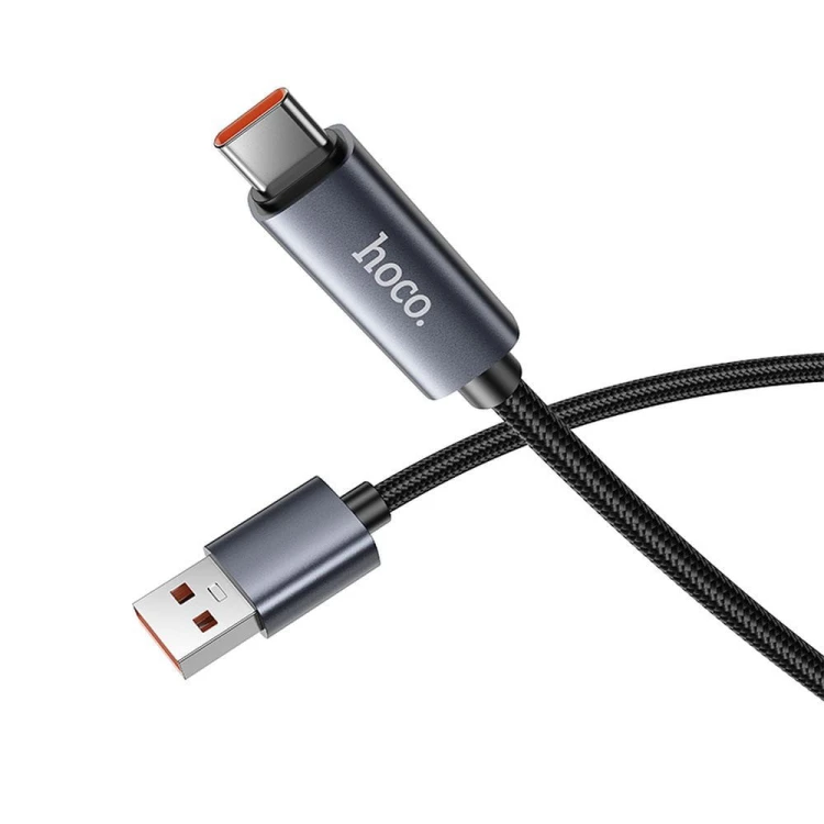 Kabel szybkoładujący USB-A do USB-C Hoco X112 5A z wyświetlaczem mocy – czarny (1 m)