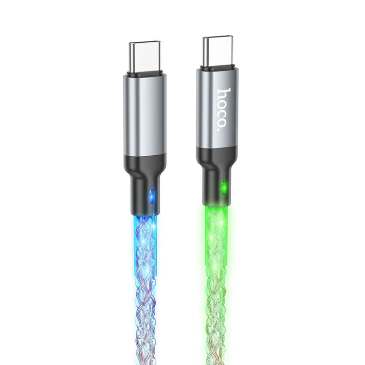 Szybkoładujący kabel USB-C do USB-C Hoco U112 60W Power Delivery – szary (1 m)