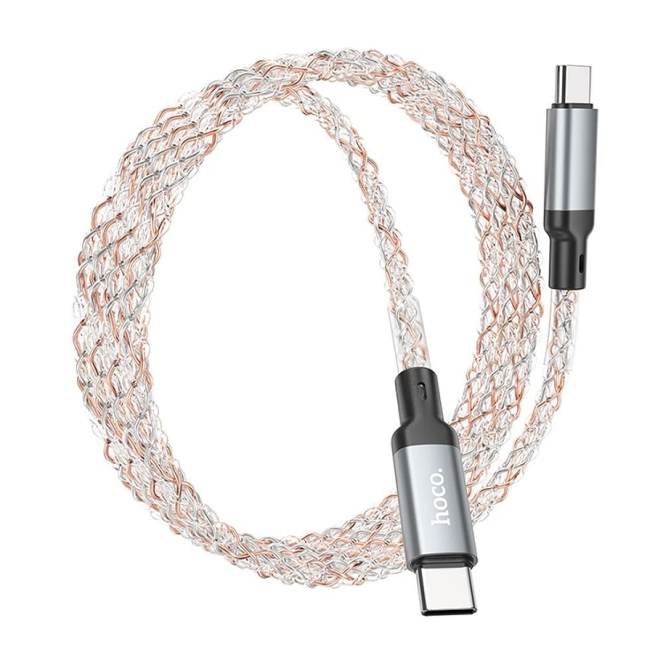 Szybkoładujący kabel USB-C do USB-C Hoco U112 60W Power Delivery – szary (1 m)