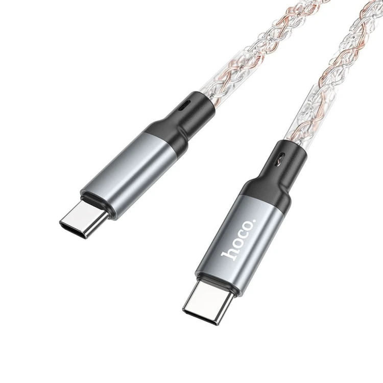 Szybkoładujący kabel USB-C do USB-C Hoco U112 60W Power Delivery – szary (1 m)