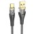 Kabel USB-A do USB-C Hoco U121 2,4A – czarny transparentny (1,2 m)