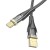 Kabel USB-A do USB-C Hoco U121 2,4A – czarny transparentny (1,2 m)