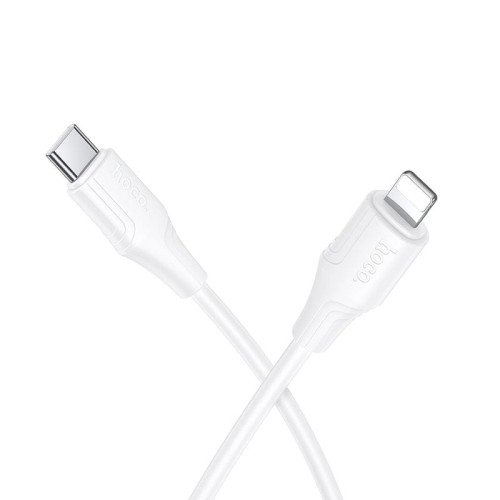 Szybkoładujący kabel silikonowy USB-C do Lightning Hoco X124 27W – biały (1 m)