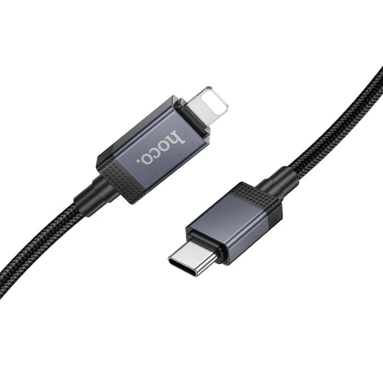 Kabel szybkoładujący USB-C do Lightning Hoco X118 27W PD z wyświetlaczem LED – czarny (1 m)