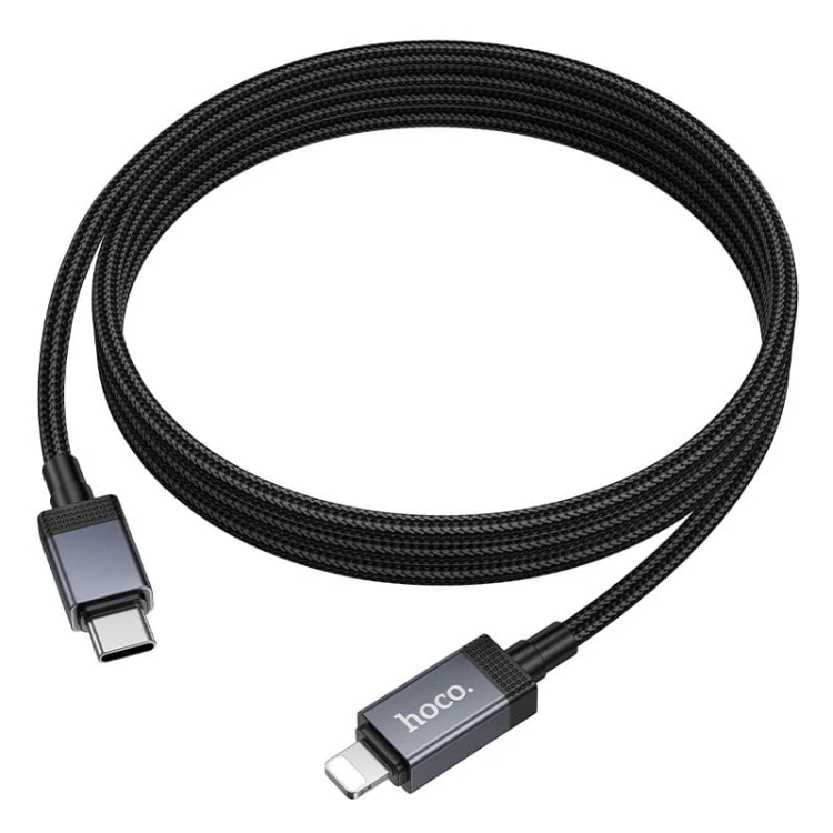 Kabel szybkoładujący USB-C do Lightning Hoco X118 27W PD z wyświetlaczem LED – czarny (1 m)
