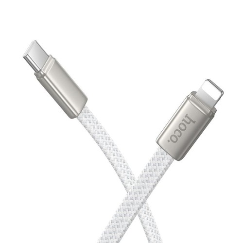 Płaski kabel szybkoładujący USB-C do Lightning Hoco X125 30W Power Delivery – biały (1 m)