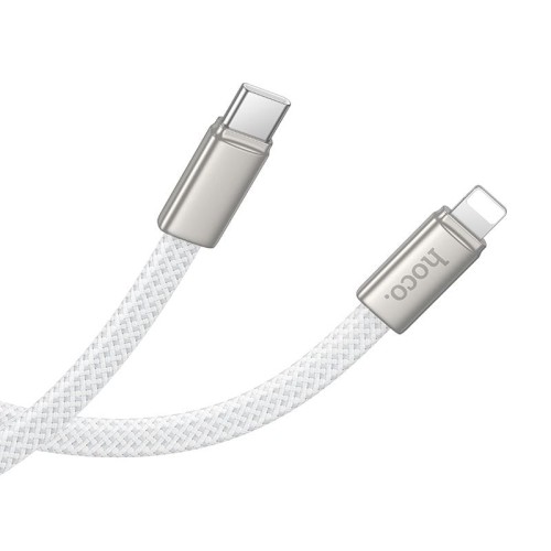 Płaski kabel szybkoładujący USB-C do Lightning Hoco X125 30W Power Delivery – biały (1 m)