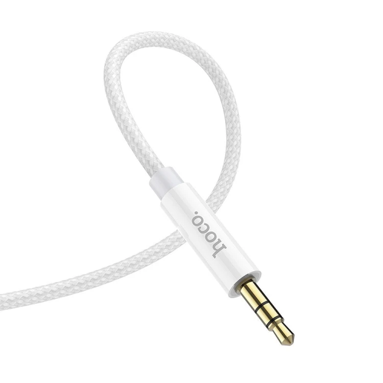 Kabel audio AUX Mini Jack 3,5 mm do USB-C Hoco UPA19 – srebrny (1 m)