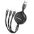 Zwijany kabel ładujący 3w1 Hoco X75 USB-A do Lightning / Micro USB / USB-C – czarny (1 m)