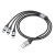 Wielofunkcyjny kabel ładujący 3w1 Hoco X102 USB-A do Lightning / Micro USB / USB-C – czarny (1 m)