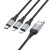 Wielofunkcyjny kabel ładujący 3w1 Hoco X102 USB-A do Lightning / Micro USB / USB-C – czarny (1 m)