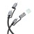 Multifunkcyjny kabel All-in-one Hoco U148 USB-C / Lightning do USB-C z lampką LED – czarny (1,2 m)