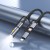Multifunkcyjny kabel All-in-one Hoco U148 USB-C / Lightning do USB-C z lampką LED – czarny (1,2 m)