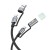 Multifunkcyjny kabel All-in-one Hoco U138 USB-C / USB-A do USB-C z lampką LED – czarny (1,2 m)