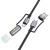 Multifunkcyjny kabel All-in-one Hoco U138 USB-C / USB-A do USB-C z lampką LED – czarny (1,2 m)